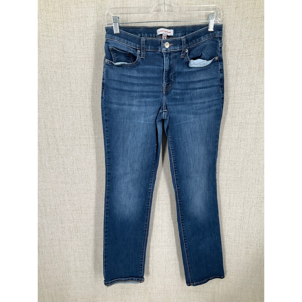 Lucky Brand Straight Leg Jeans Womens 8/29R Blue Cotton Blend Classic Minimalist